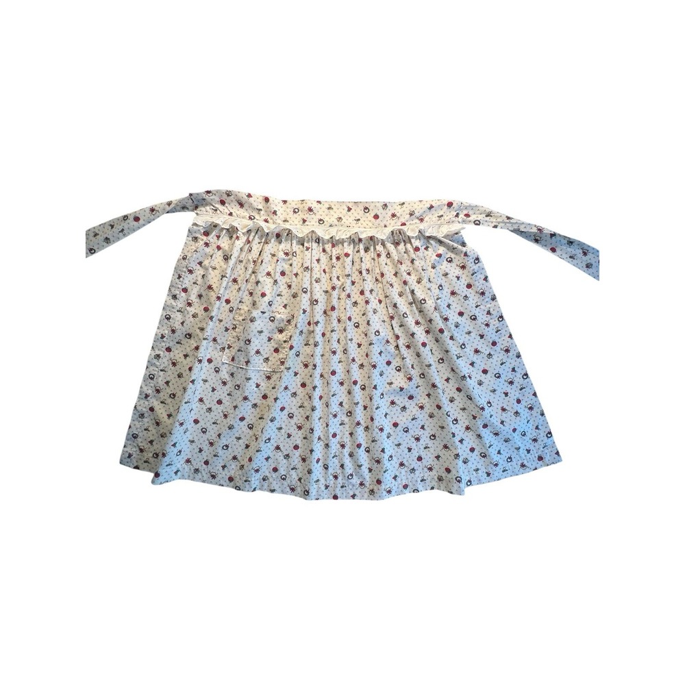 KITCHEN‎ APRON w/pocket Christmas Holiday Cooking Vintage Lace